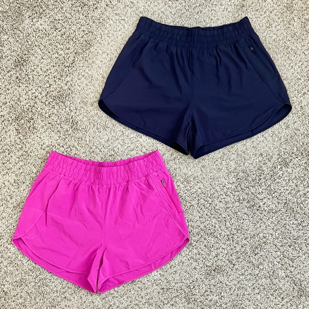CRZ Yoga High Waisted Running Shorts 3" Two Pair